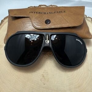 Vtg  1980's Aviator Camero S 462 Black Frame Sunglasses W/Extra Lens Pilot